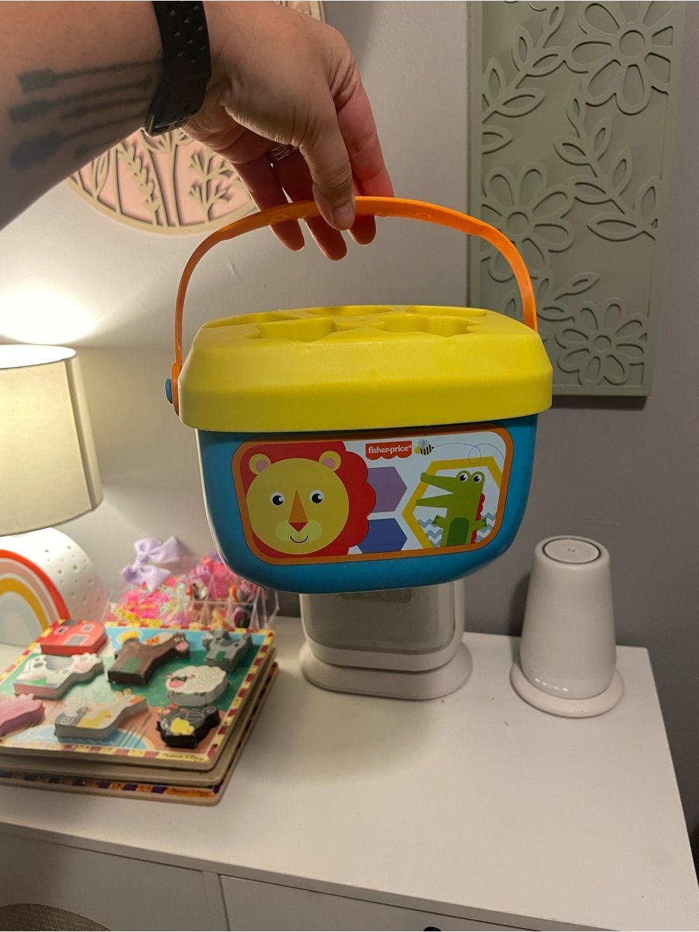 Fisher-Price Blue Base with Yellow Lid Shape Sorter Bucket